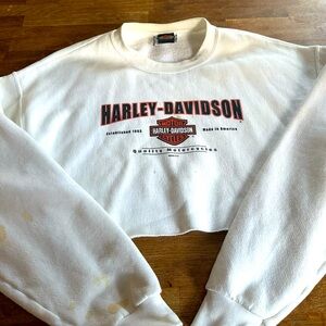 Vintage Harley Davidson Cropped Crewneck